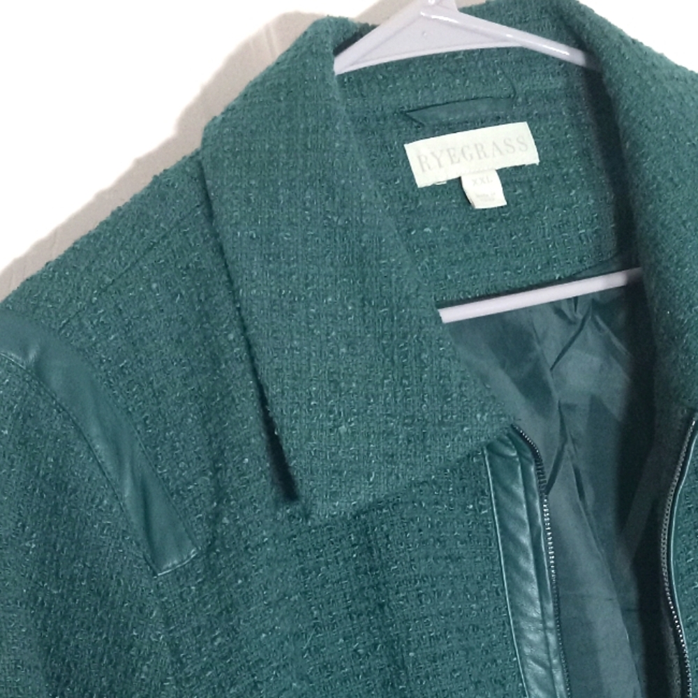 jacket Textured lined Rye Grass - Picture 3 of 10